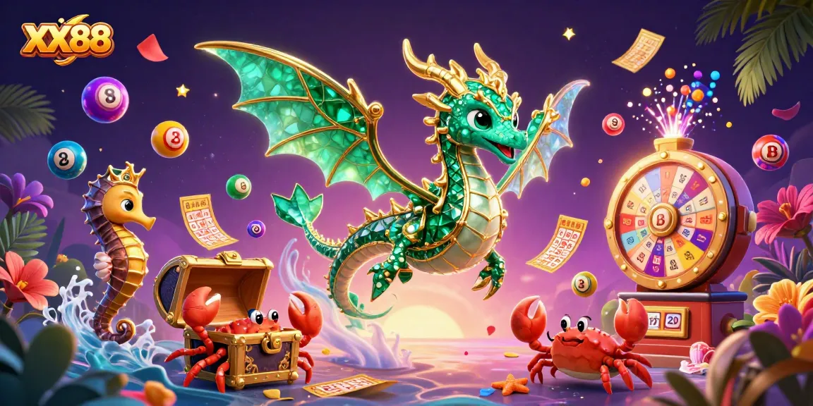 Experience thrilling gaming at XX88 with an enchanting sea dragon and vibrant casino elements.