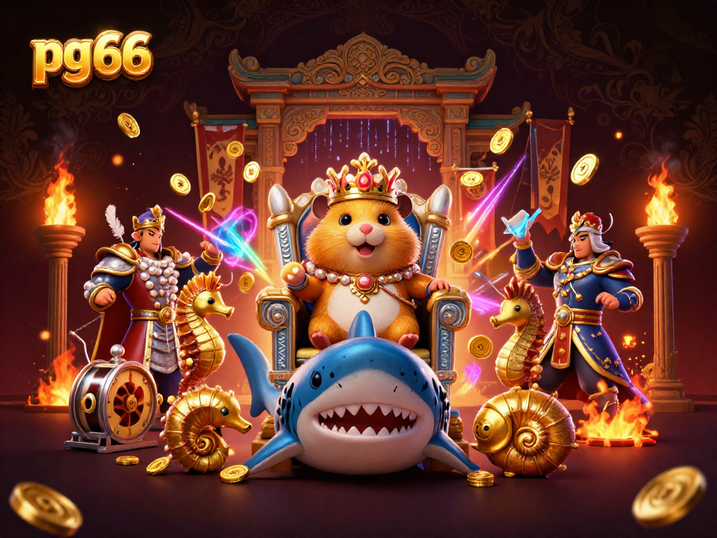 Experience thrilling action at pg 66 with a glamorous casino scene featuring a golden hamster king.