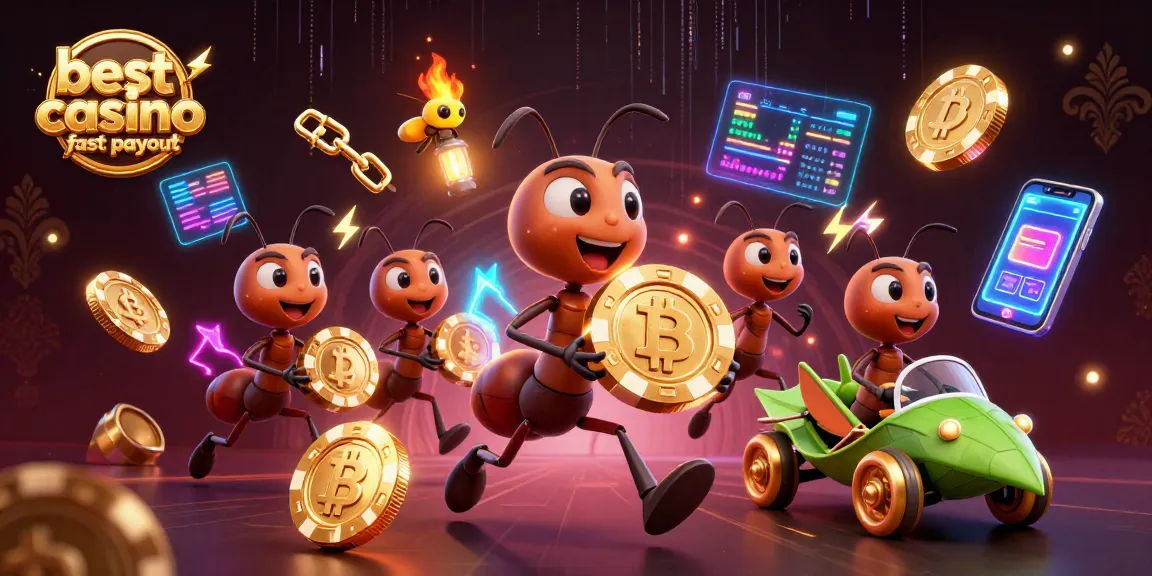 Engage in fast payouts at the best casino fast payout with ants heisting a giant poker chip.