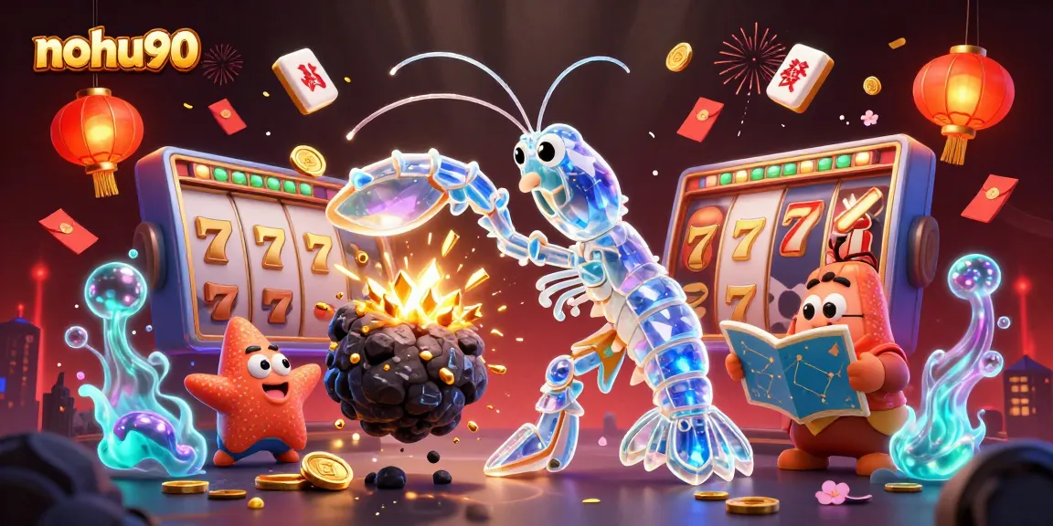 Nohu90 engages players with dynamic slot games and jackpots amidst a vibrant casino-themed scene.