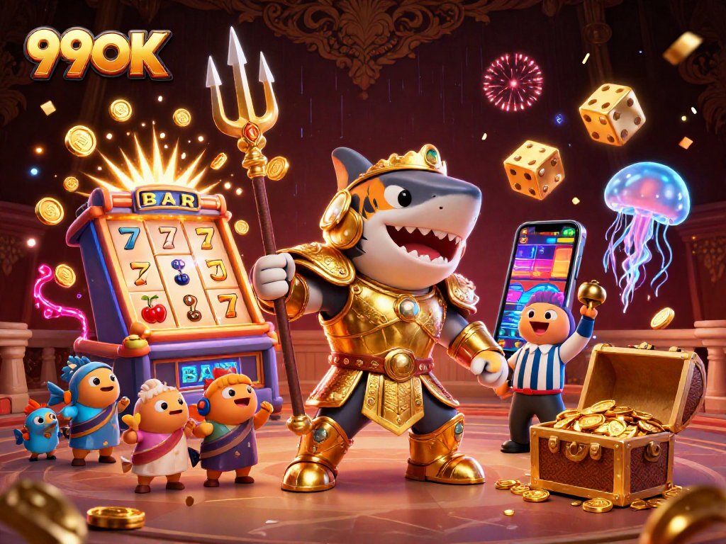Experience the excitement of 99OK as vibrant characters interact in an engaging casino scene.