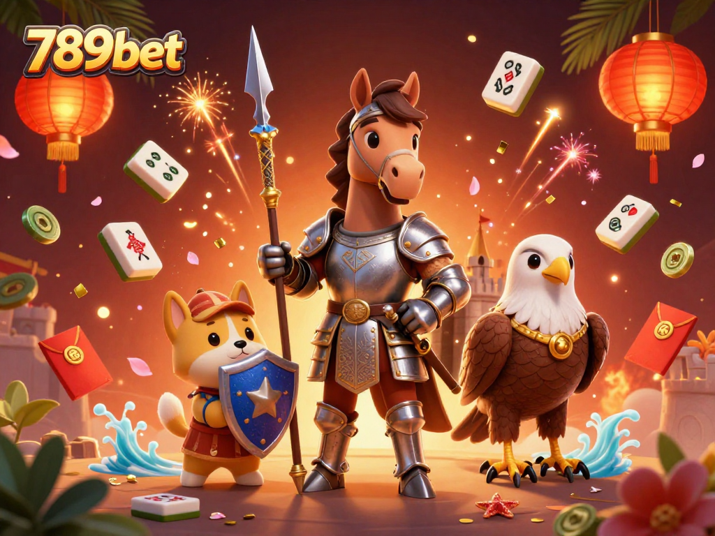 Engage in thrilling gameplay with 789bet's dynamic casino atmosphere, featuring knights and festive elements.