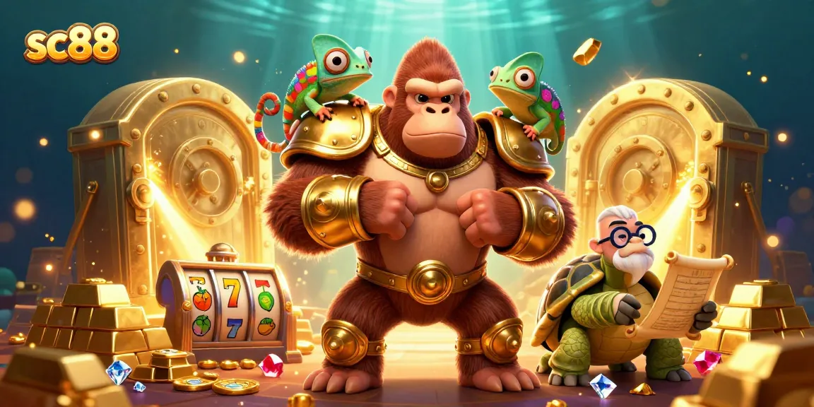 Experience the excitement of sc88 with a 3D cartoon scene featuring vibrant casino elements.