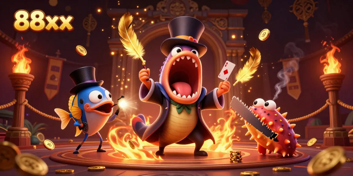 Experience thrilling gameplay at 88xx with bioluminescent deep-sea characters in an exciting casino scene.