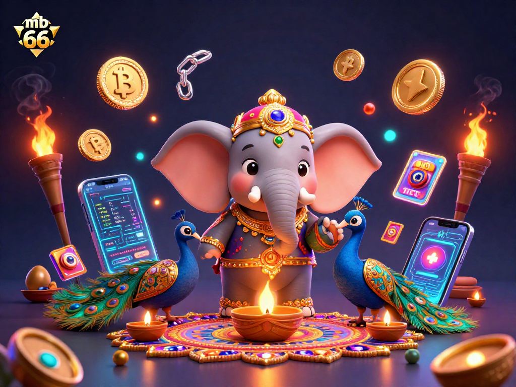 Experience the excitement of mb 66 with this elaborate 3D casino-themed illustration featuring vibrant characters and gaming elements.