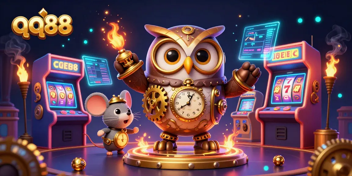 Engage in thrilling experiences at qq88 with a vibrant 3D casino illustration showcasing games and excitement.