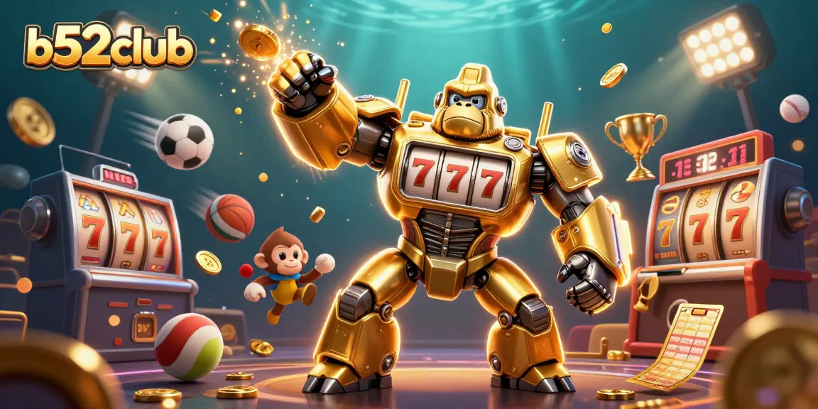 Experience the excitement of b52club in a vibrant casino-themed illustration featuring dynamic gaming elements.