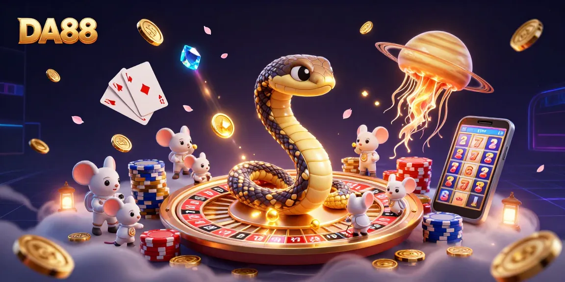 Experience exhilarating gaming action with DA88 as a colorful Saturn ring snake spins a roulette!