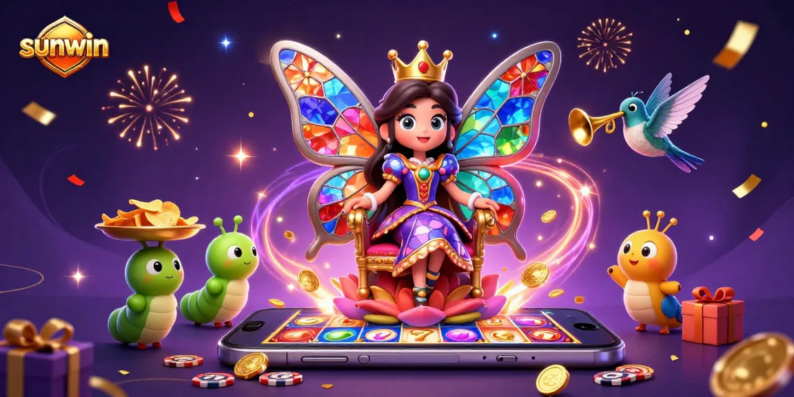 Experience the excitement of sunwin with vibrant slot games, chips, and a magical casino atmosphere.