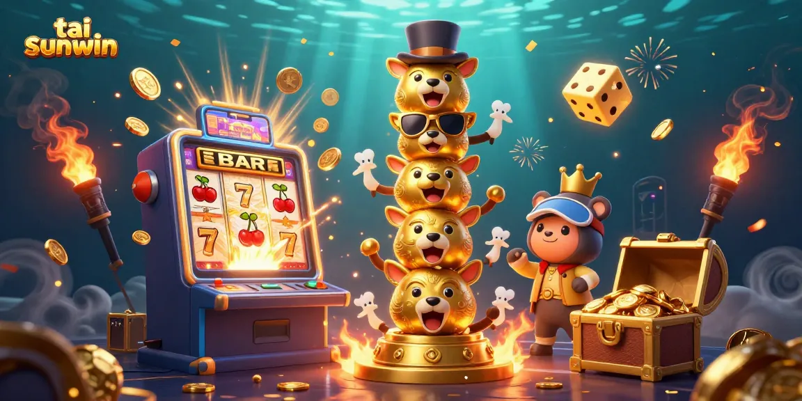 Spin to win at tai sunwin with vibrant slot machines and golden treasures overflowing.