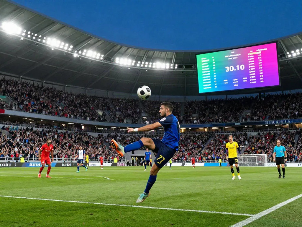A thrilling soccer match featuring a player kicking the ball, emphasizing the excitement of cakhiatv's live sports coverage.