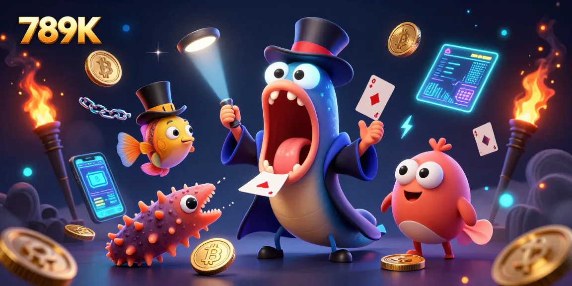 Engage in exciting magic tricks with the 789K casino-themed deep-sea characters and crypto elements.
