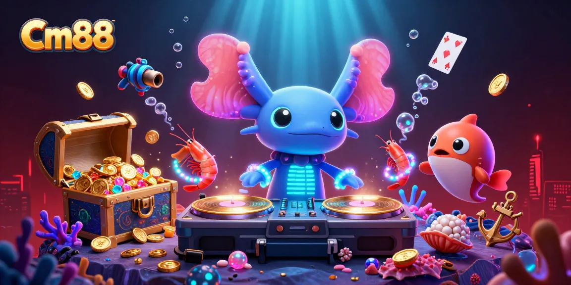 Experience vibrant gaming excitement with Cm88's dynamic underwater casino scene.