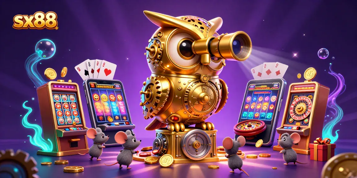 Experience the thrill of sx88 with vibrant casino action featuring a clockwork owl and dynamic slot games.